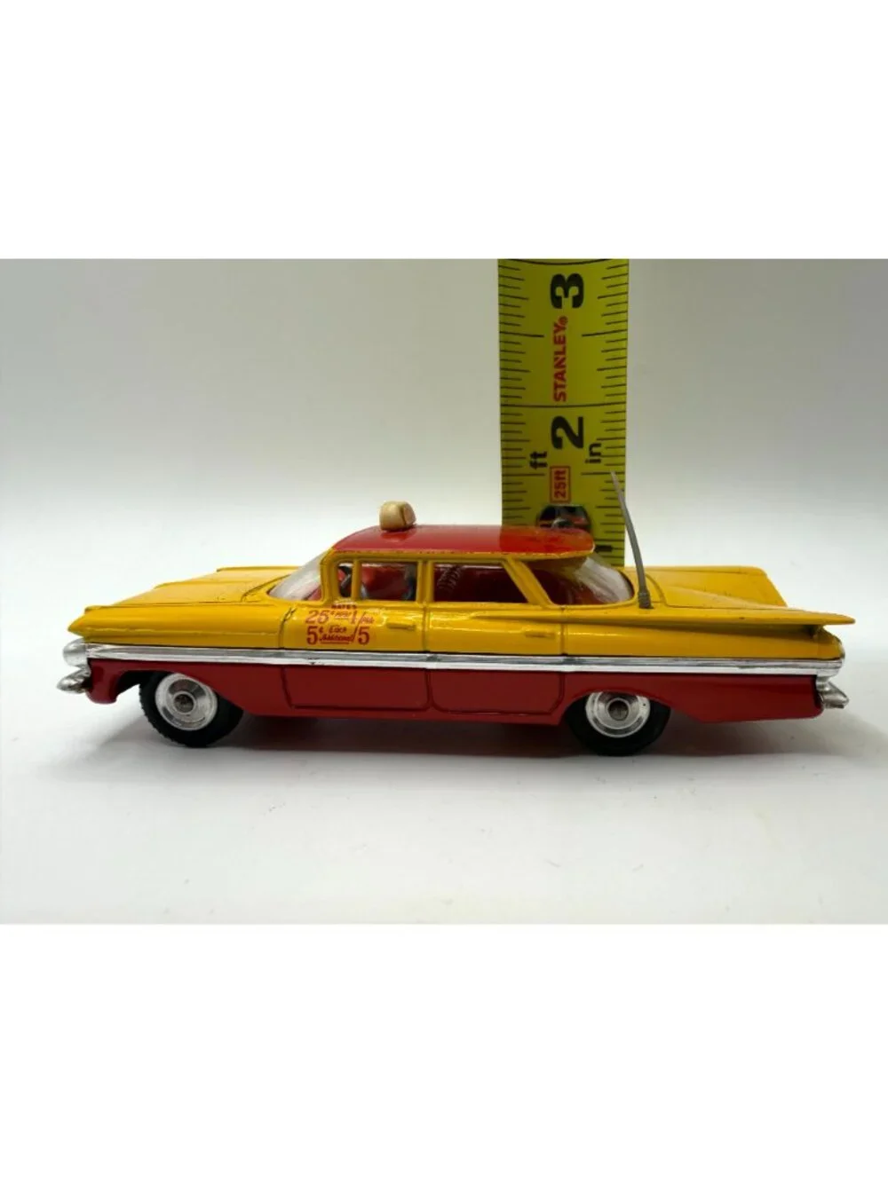 Vintage Corgi Toys 480 Chevrolet Impala Taxi Cab Red Yellow Diecast Car 1965